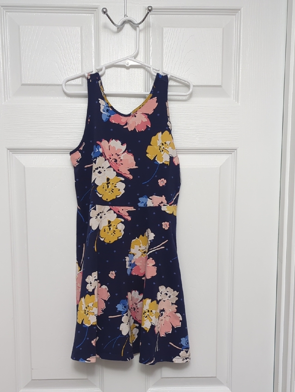 Old Navy Navy Floral Top with Pink Accents